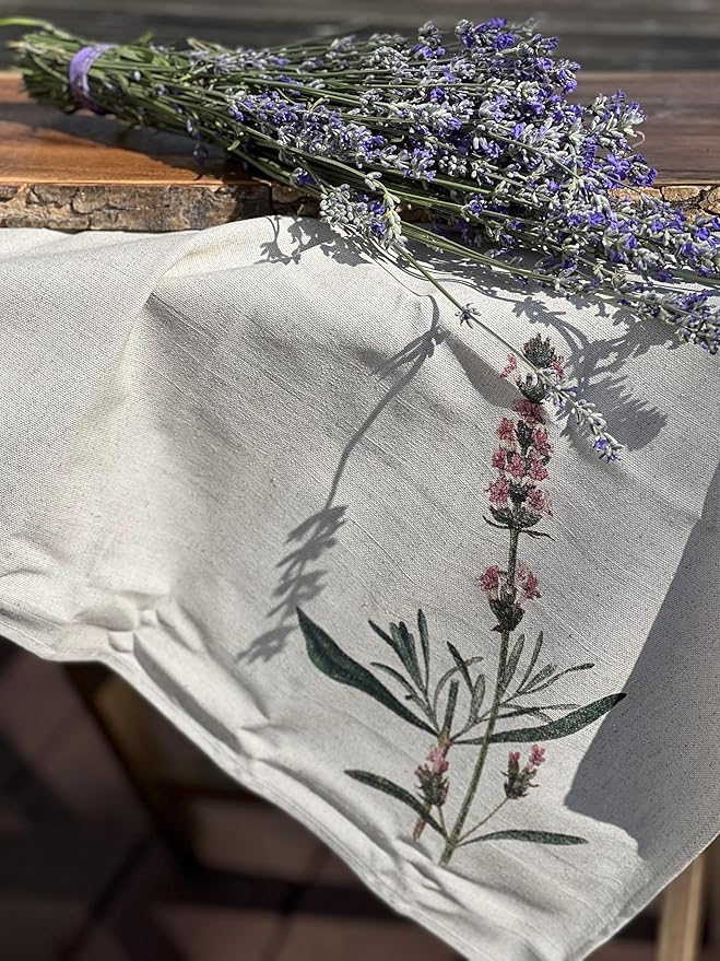 Grand Duchy - Fine Linen Kitchen Tea Towels - Set of 3 - Linen Cotton Blend - Soft, Useful, Beautiful for Kitchen, Dining, Cooking - 23'' x 17.5'' - Make A House A Home - Made in Europe (Lavender)