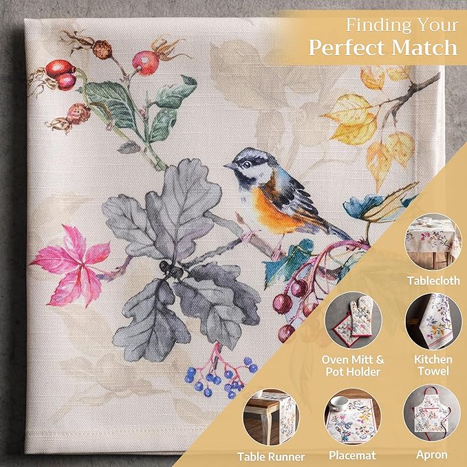 Maison d' Hermine Cloth Napkins Set of 4 100% Cotton for Thanksgiving Christmas Decorations Everyday Reusable Square Fall Napkins Cloth Washable Dinner Party (Equinoxe - Beige, 20"x20")