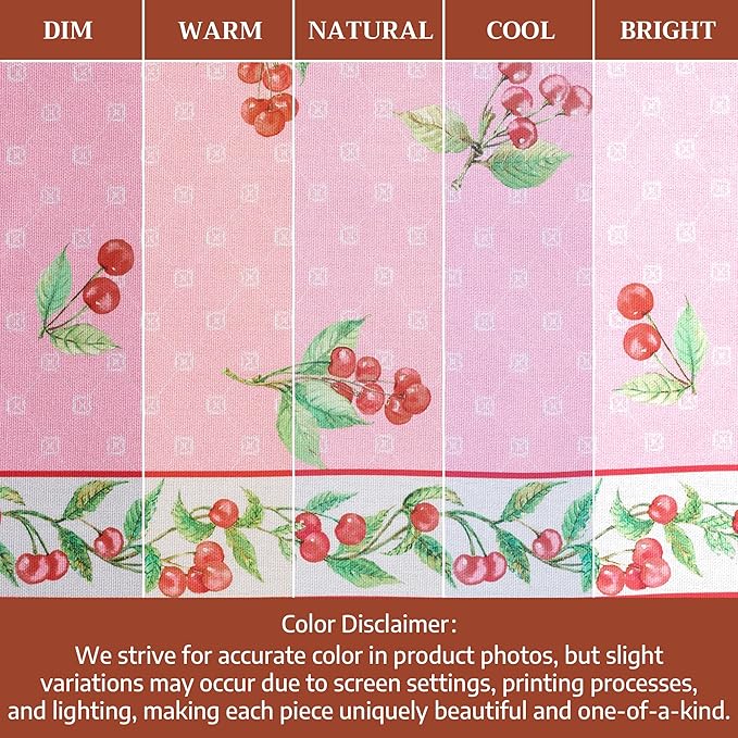 Maison d' Hermine Cloth Napkins Set of 4 100% Cotton Everyday Reusable Square Napkins Cloth Washable Dinner Party Wedding Restaurant Gifts for Mothers Day Spring/Summer (Pink Cherries, 18" x 18")