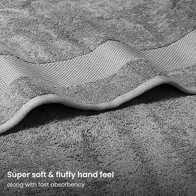 BIOWEAVES 100% Organic Cotton 700 GSM Plush Washcloths 13" x 13" GOTS Certified - Light Grey, Pack of 12