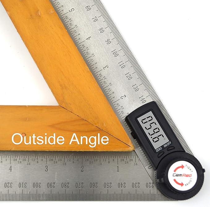 GemRed 82305 Digital Angle Finder Protractor Stainless Steel (Black Buttons)