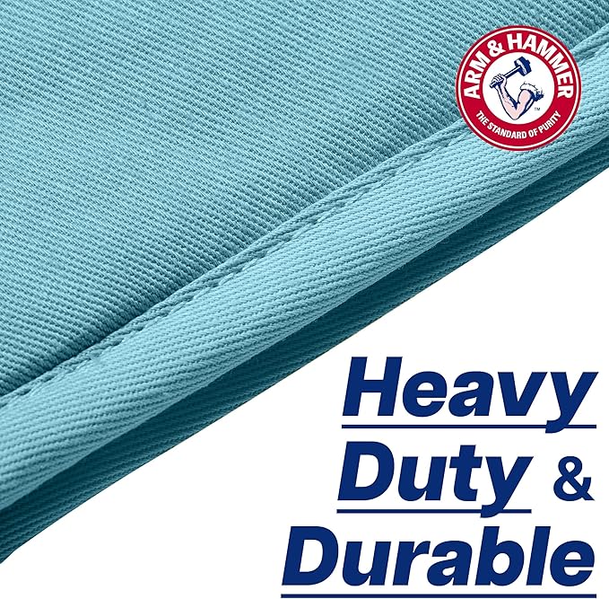 Arm & Hammer Striped Oven Mitts, Heat Resistant, Non-Slip Silicone Grip, 2 Pack, Teal
