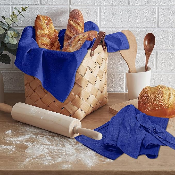 RUVANTI Flour Sack Towels 36 Pack 28x28 Inch, 100% Cotton Tea Towel, Reusable, Machine Washable, Absorbent BarTowels - Dish Cloth Perfect for Drying Dishes & Cleaning - Navy