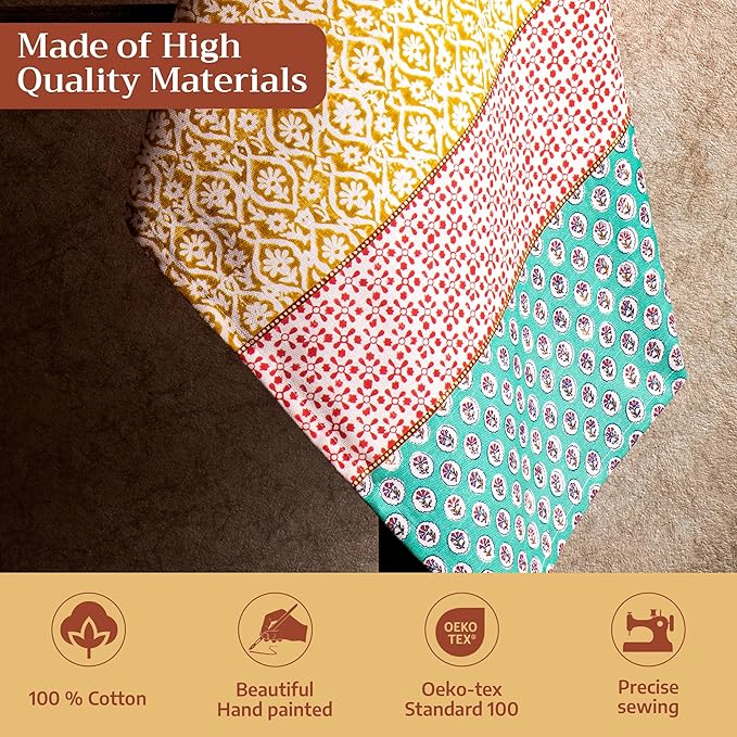 Maison d' Hermine Kitchen Towels Set of 3 100% Cotton 27.50" x 20" Reusable Cloth Tea Dish Towels Absorbent with Hanging Loop for Kitchen Gifts for Mothers Day Spring/Summer (Provence)