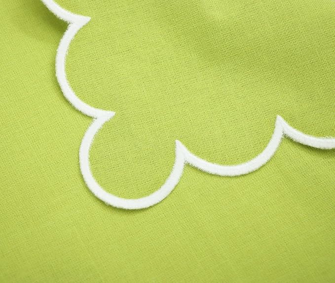 COTTON CRAFT Easter Cloth Napkins - Set of 8 Soft 100% Cotton Assorted Elegant Scalloped Table Napkin - 2 Each in Pink, Aqua, Yellow, Green – Spring Summer Lunch Dinner Serviettes - Multicolor - 17x17