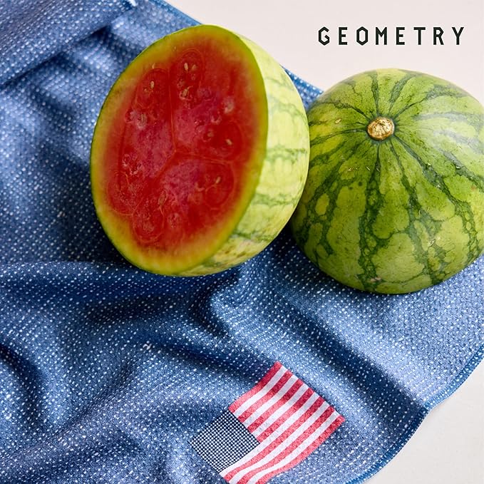 GEOMETRY Kitchen Towels - Quick Dry, Absorbent Microfiber Dish Towels for 4th of July, Memorial Day, Veterans Day, and Holiday Decor - Red, White, and Blue- Star Spangled