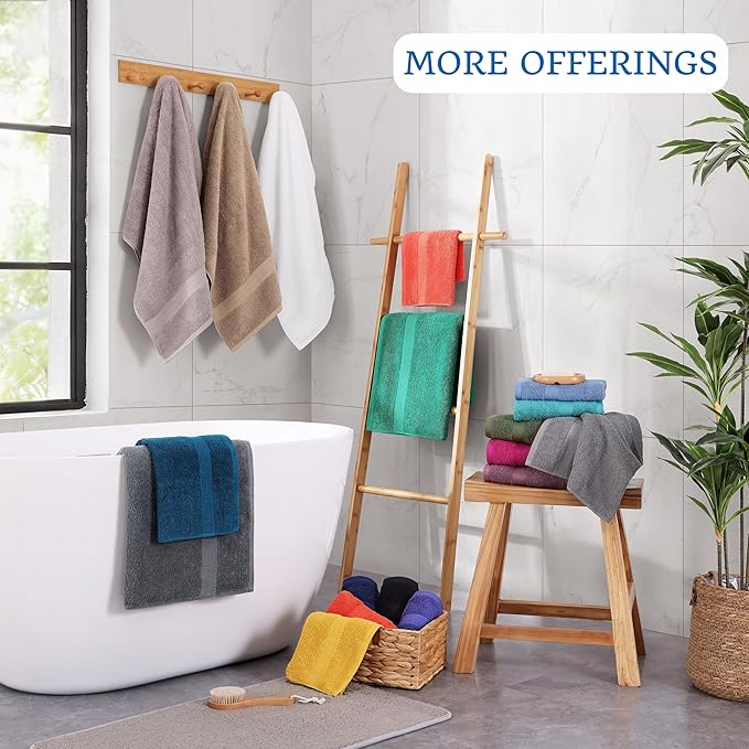 LANE LINEN 100% Luxury Cotton Bath Sheets (35"x66") - 4 Piece - Fade Resistant, Machine Washable, Soft & Highly Absorbent - Eco Friendly, Extra Large Bathroom Towels Sets - Ideal for Guests - Sea Port