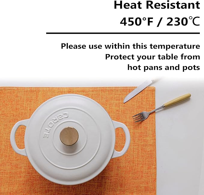 Home Brilliant Cloth Placemats Set of 4 Heat Resistant Fall Dining Table Place Mats for Kitchen Table Dinner Party Thanksgiving Decorations, 13 x 19 inches, Orange