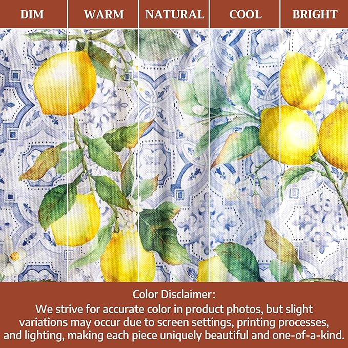 Maison d' Hermine Double Oven Mitts 100% Cotton 7"x35" Double Oven Mitt Heat Resistant BBQ Cooking Gloves with Loop Baking Grilling Gifts for Mothers Day Spring Summer (Citrus)