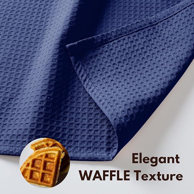 Native Fab 6 Pack Waffle Dish Cloths - 100% Cotton, 12x12 inch, Absorbent, Quick Drying, Washable Towels for Cleaning, Cooking & Baking - Perfect for Home, Restaurants, Bars, Multi Use - Indigo Blue