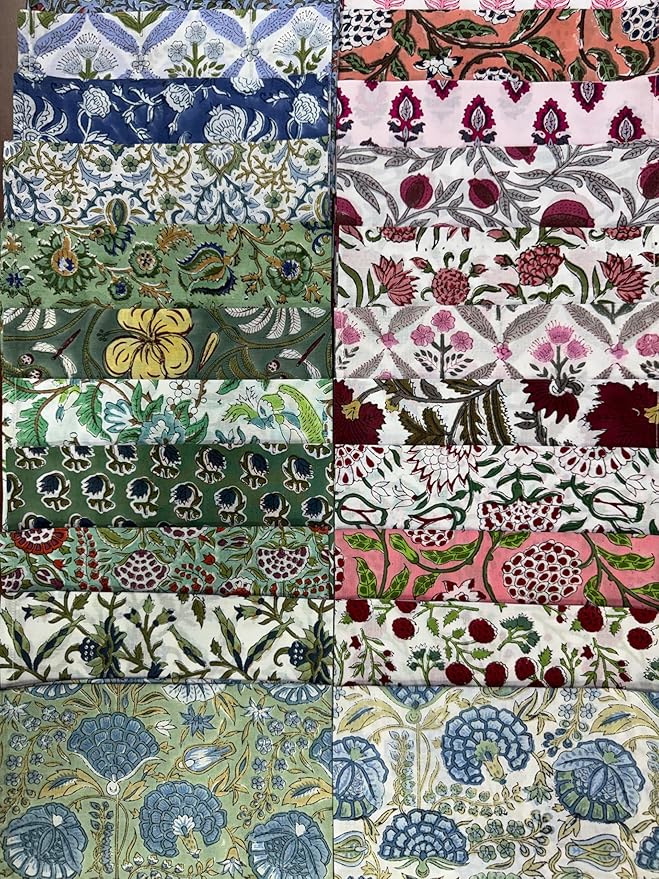 Napkins, Kitchen Towels, Table Decor, Table Linen, Cotton Cloth Border Napkins, Size 18"x 18", Hand Block Print Lunch, Dinner Napkins (Random Mix, Set of 8-18x18 Inch)