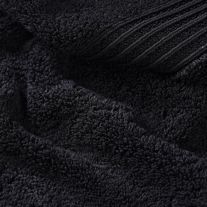 Superior Egyptian Cotton 2-Piece Bath Sheet Towel Set, Oversized Body Towels For Adults And Kids, Large Towel For Bath, Shower, Guest Bathroom, Spa, Gym, Resort, Essentials, Airbnb, Black