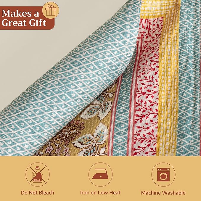 Maison d' Hermine Placemats Set of 4 100% Cotton Washable Cloth Place Mats Reusable Table Mats for Kitchen Dining Party Wedding Gifts for Mothers Day Spring/Summer (Marquise, 13" x 19")