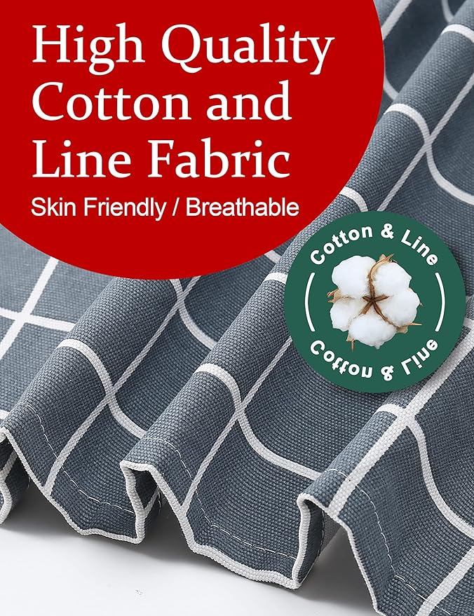 Big Plus Size Aprons for Women with Pockets Cotton Linen Baking Kitchen Cooking