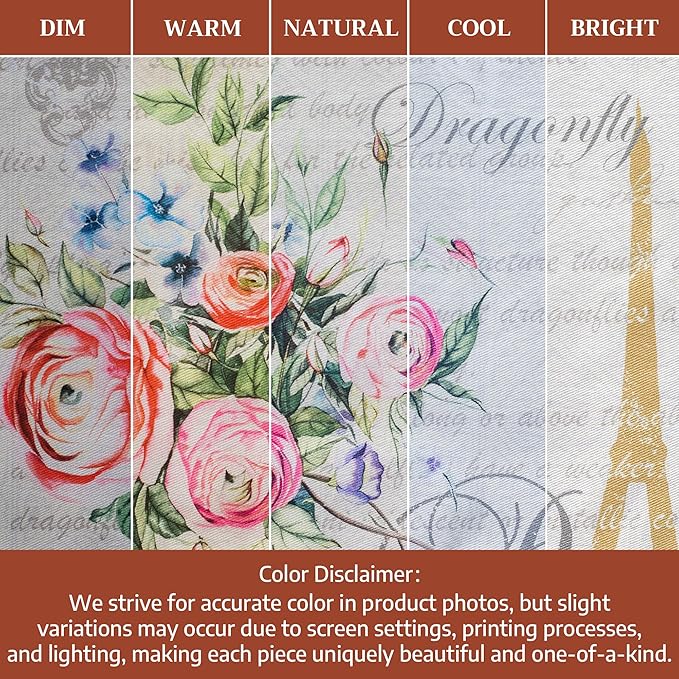 Maison d' Hermine Placemats Set of 2 100% Cotton Washable Cloth Place Mats Reusable Table Mats for Kitchen Dining Party Wedding Gifts for Mothers Day Spring/Summer (Champ De Mars, 13" x 19")
