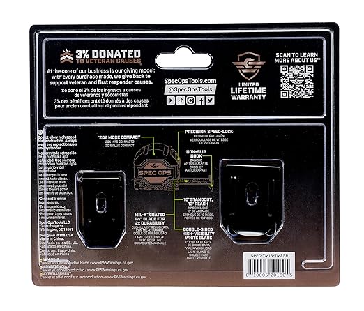 Spec Ops Tools 16-Foot & 25-Foot Tape Measure Tool Set, 1 1/8" Double-Sided Blade, Military-Grade Composite Case, 3% Donated to Veterans