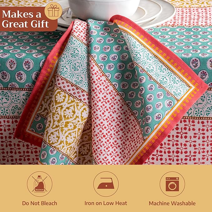 Maison d' Hermine Cloth Napkins Set of 4 100% Cotton Everyday Reusable Square Napkins Cloth Washable Dinner Party Wedding Restaurant Gifts for Mothers Day Spring/Summer (Provence, 20" x 20")