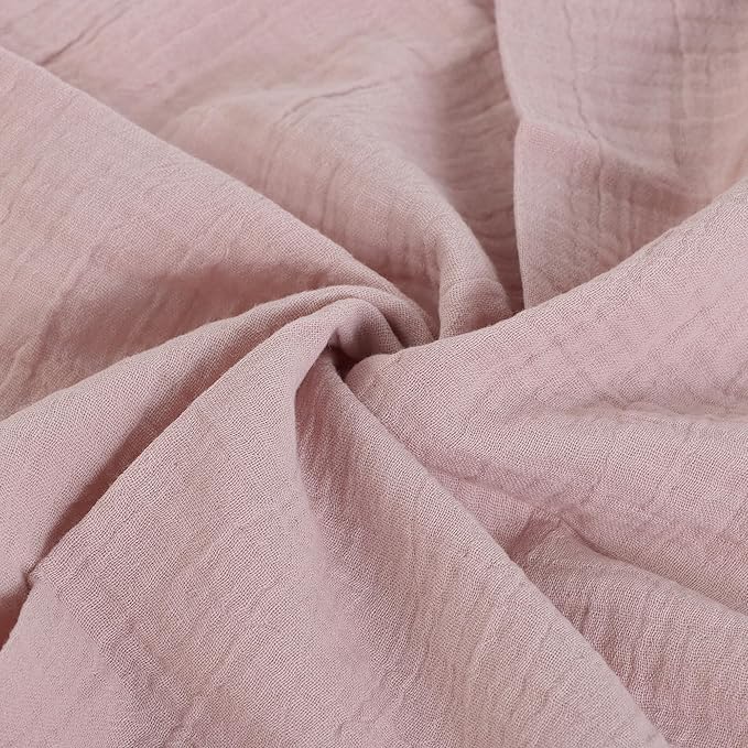 FINGERCRAFT Dinner Cloth Napkin Cotton Muslin Double Gauze 4 Pack with Classic Lace for Everyday Use, Wedding, Party, Christmas, Easter Napkins Cloth are Pre Shrunk and Good Absorbency Peach Wipe