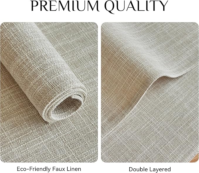 Softalker Faux Linen Placemats Set of 12-12 x 18 Inch, Heat Resistant Double Layered Durable Burlap Farmhouse Place Mats, Non-Slip Washable Rustic Table Mats for Dining, Kitchen, Party（Cream