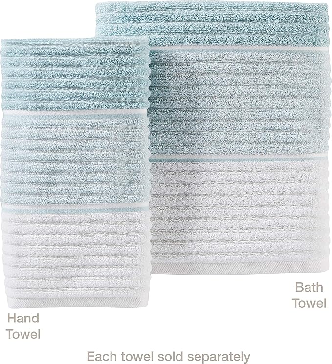 SKL Home Planet Ombre 100% Turkish Cotton Premium 2-Piece Hand Towel Set, 600 GSM, Soft & Absorbent, Aqua