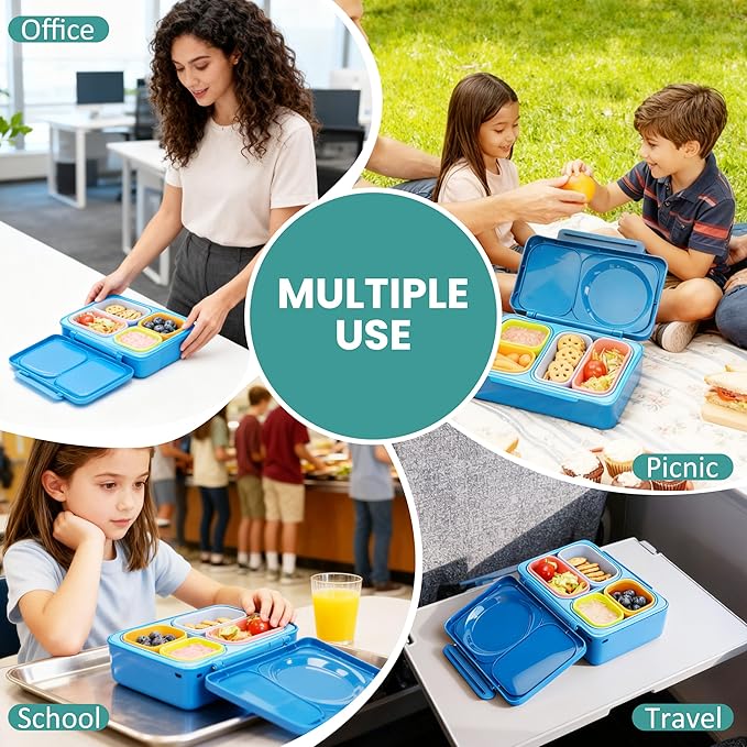 Dip Containers for OmieBox UP bento Box, 4 Pack Leakproof Salad Dressing Container To Go, Condiment Containers with Lids - Food Safe Silicone - 4.5 & 9 ounces