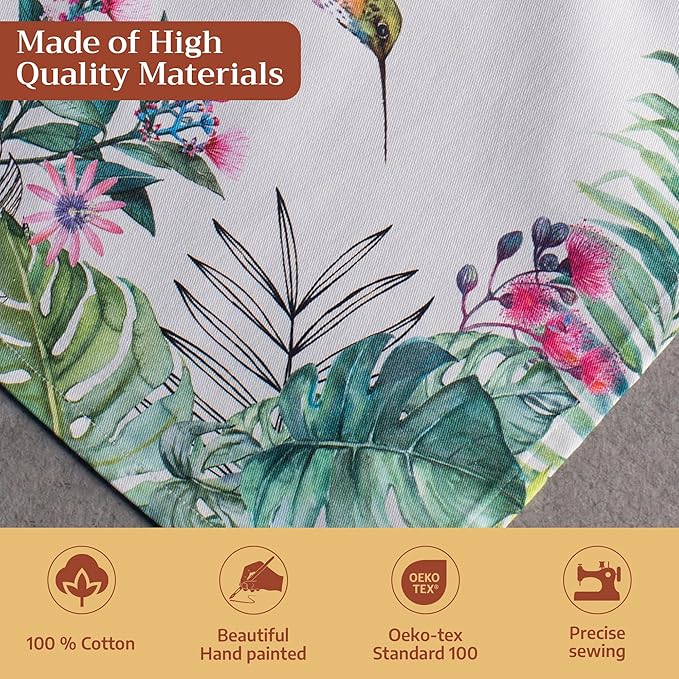 Maison d' Hermine Cloth Napkins Set of 4 100% Cotton Everyday Reusable Square Napkins Cloth Washable Dinner Party Wedding Restaurant Gifts for Mothers Day Spring/Summer (Tropiques, 20" x 20")