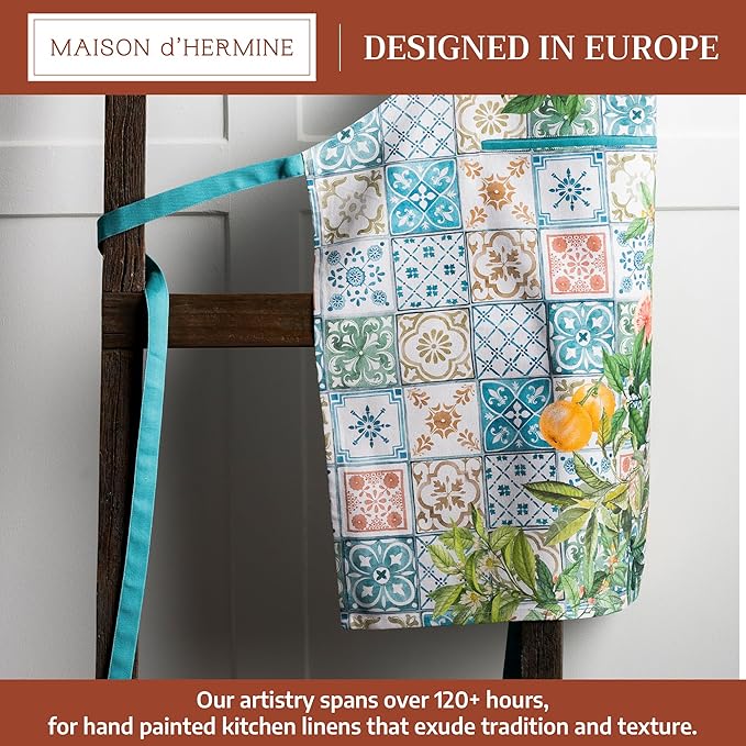 Maison d' Hermine 100% Cotton Apron for women with Pocket Kitchen Chef Apron for Men Cooking Mothers Day Gifts