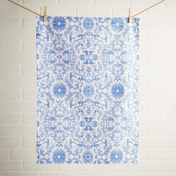 Maison d' Hermine Kitchen Towels Set of 3 100% Cotton 27.50" x 20" Reusable Cloth Tea Dish Towels Absorbent with Hanging Loop for Kitchen Gifts for Mothers Day Spring/Summer (Canton)