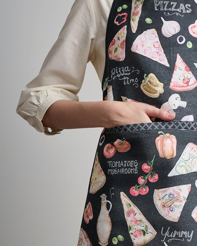 Maison d' Hermine 100% Cotton Apron for women with Pocket Kitchen Chef Apron for Men Cooking Mothers Day Gifts