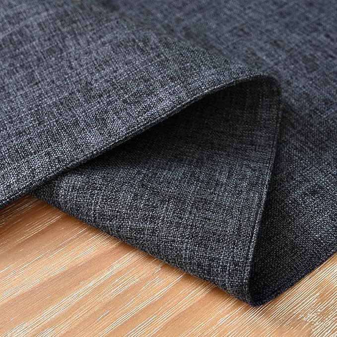 Farmhouse Rustic Faux Linen Table Runner Neutral Charcoal Table Runners Double Layer Reversible Rectangle Runners for Daily Use Kitchen Dining Banquet Holiday 13x36 Inch