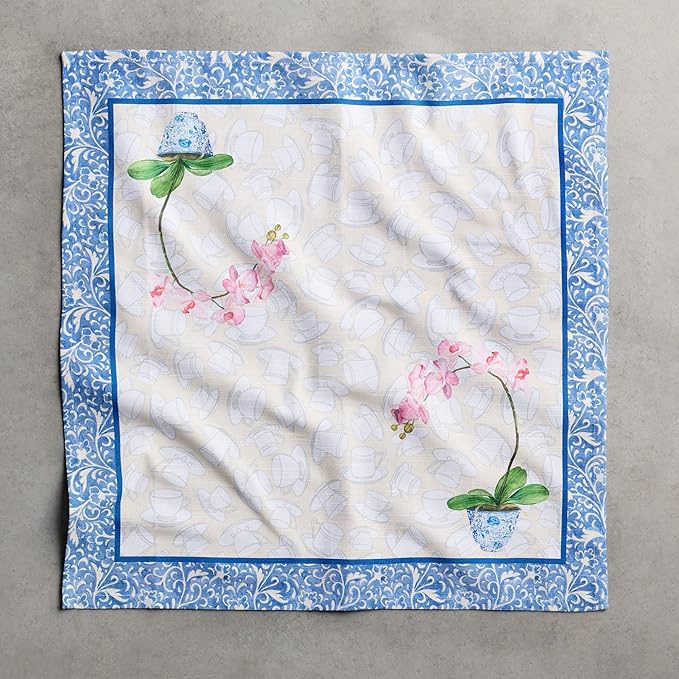 Maison d' Hermine Cloth Napkins Set of 4 100% Cotton Everyday Reusable Square Napkins Cloth Washable Dinner Party Wedding Restaurant Gifts for Mothers Day Spring/Summer (Canton, 20" x 20")
