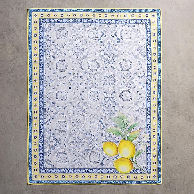 Maison d' Hermine Kitchen Towels Set of 3 100% Cotton 27.50" x 20" Reusable Cloth Tea Dish Towels Absorbent with Hanging Loop for Kitchen Gifts for Mothers Day Spring/Summer (Citrus)