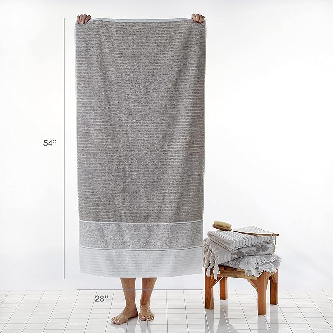 SKL Home Planet Ombre 100% Turkish Cotton Premium Bath Towel, 600 GSM, Soft & Absorbent, Taupe