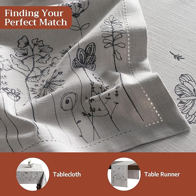 Maison d' Hermine Cloth Napkins Set of 4 100% Cotton Everyday Reusable Square Napkins Cloth Washable Dinner Party Wedding Restaurant Gifts for Mothers Day Spring/Summer (Flore, 20" x 20")