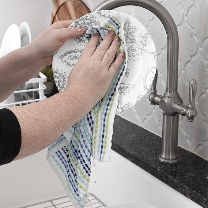 Ritz Pebble Bar Mop Towels: Highly Absorbent and Super Soft, 100% Cotton, Durable Super Absorbent Kitchen Bar Towels for Wiping Tables and Counters, 12x12, 6-Pack, Cool