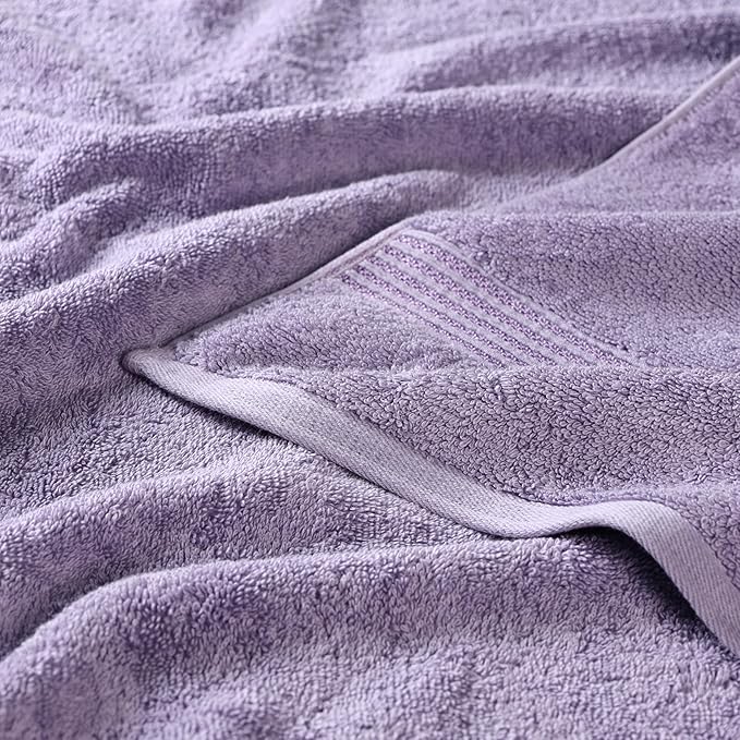 Superior Egyptian Cotton 4-Piece Bath Towel Set for Shower, Bath, Spa, Resort, Hotel, Soft Body Towels, Airbnb Essentials, Apartment, Dorm, Quick Dry, Absorbent, Bathroom Basics, Royal Purple
