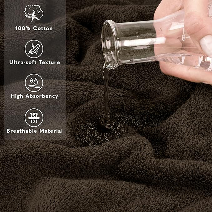 American Soft Linen 35x70 Jumbo Large Bath Towel, 600 GSM 100% Cotton Turkish Bath Sheet, Oversized Luxury Bath Towel for Bathroom Beach and Pool, Brown