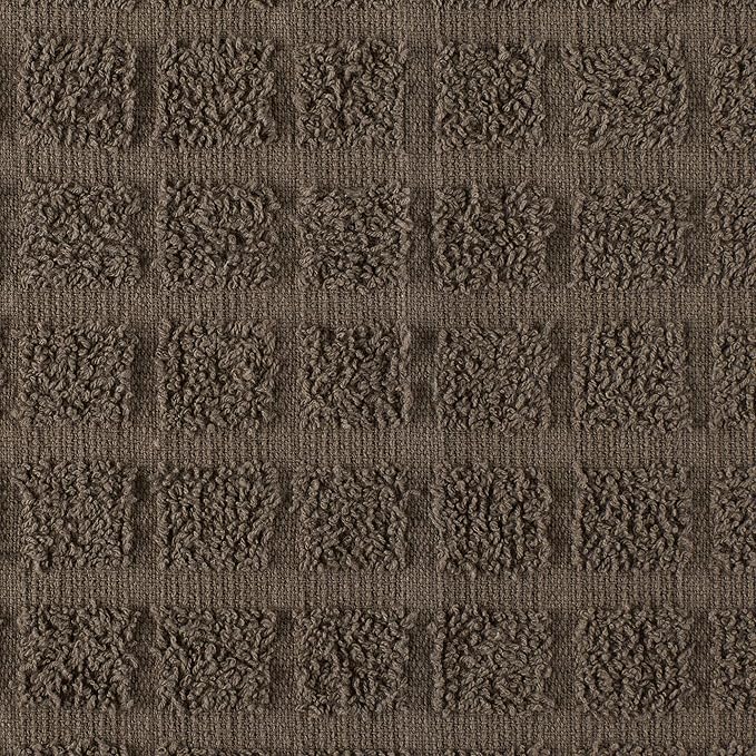 DII Basic Terry Collection Solid Windowpane Dishcloth Set, 12x12, Brown, 6 Piece