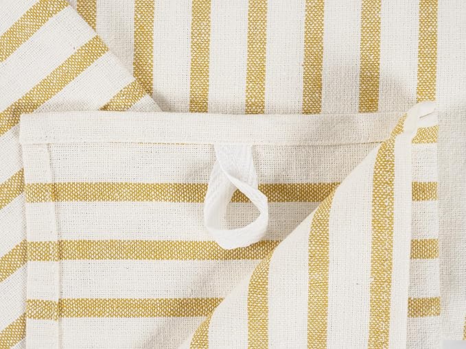 KAF Home Assorted Flat Kitchen Towels - Set of 10, 18 x 28 Inch (Honey)