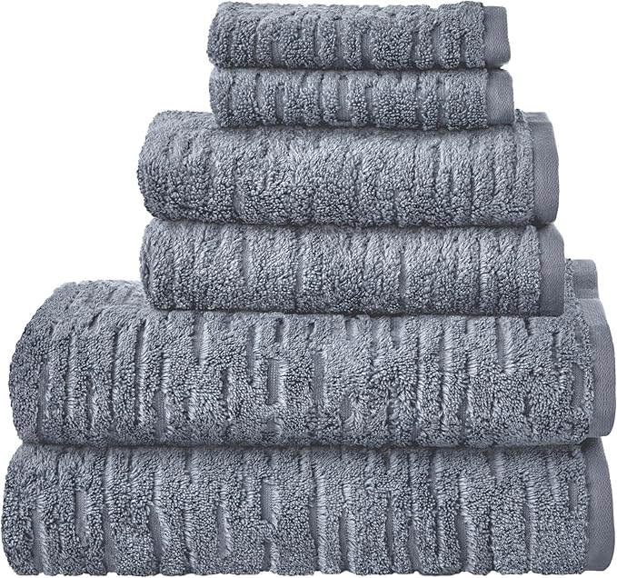 SKL Home CloudSoft Cotton Luxury 4-Piece Washcloth Set, Smoke Blue
