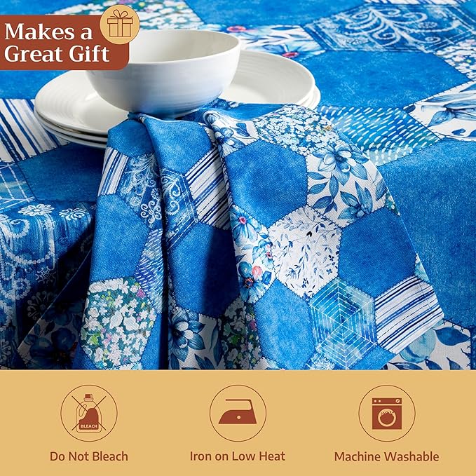 Maison d' Hermine Cloth Napkins Set of 4 100% Cotton Everyday Reusable Square Napkins Cloth Washable Dinner Party Wedding Restaurant Gifts for Mothers Day Spring/Summer (Summer Blues, 20" x 20")