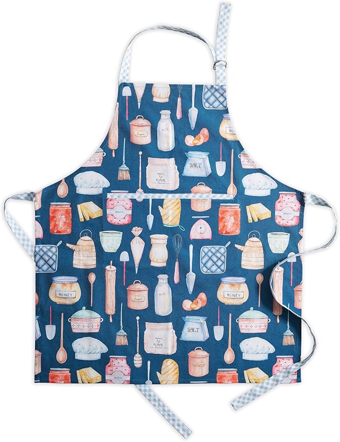 Maison d' Hermine 100% Cotton Apron for women with Pocket Kitchen Chef Apron for Men Cooking Mothers Day Gifts