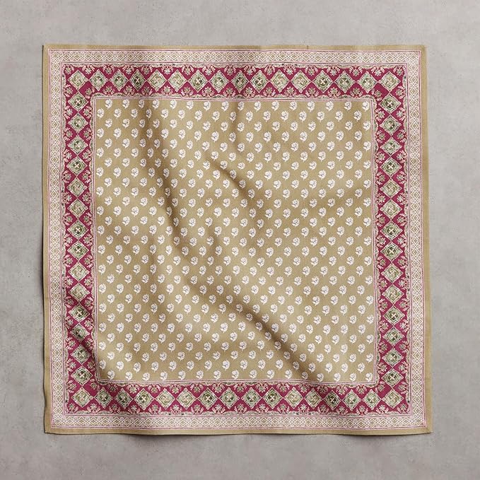 Maison d' Hermine Cloth Napkins Set of 4 100% Cotton Everyday Reusable Square Napkins Cloth Washable Dinner Party Wedding Restaurant Gifts for Mothers Day Spring/Summer (Manosque, 18" x 18")