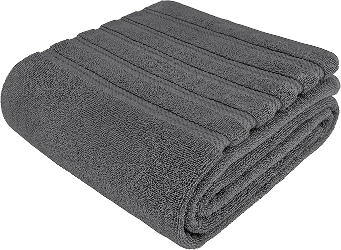 American Soft Linen 35x70 Jumbo Large Bath Towel, 600 GSM 100% Cotton Turkish Bath Sheet, Oversized Luxury Bath Towel for Bathroom Beach and Pool, Dark Gray