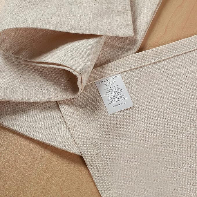 NATURALCRAFT Cloth Napkins Set of 12 Cotton Linen18x18 inch Washable Easter Napkins Cloth - Soft Durable Reusable - Deal for Hotel Farmhouse Party Wedding Everyday Use Kitchen Ivory