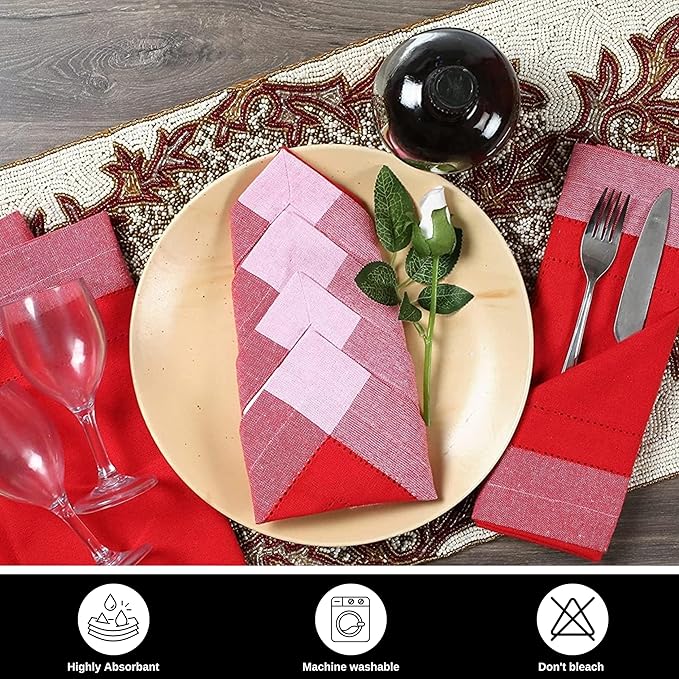 Homidate Cloth Dinner Napkins – Machine Washable Reusable Fabric Napkins for Weddings, Parties & Table Decorations
