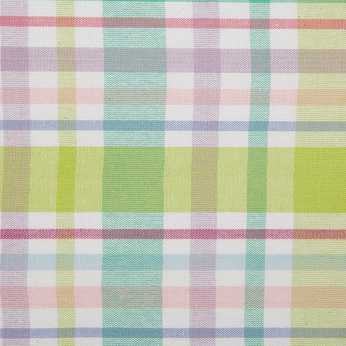 DII Cotton Plaid Napkin Set Machine Washable, 20x20, Spring Time, 6 Count