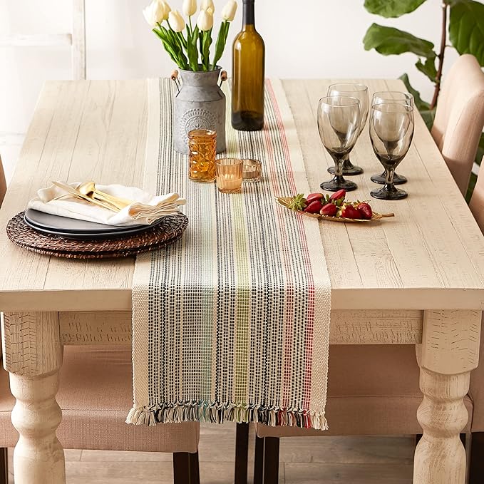 DII Variegated Tabletop Collection, Table Runner, 13x72, Mediterranean