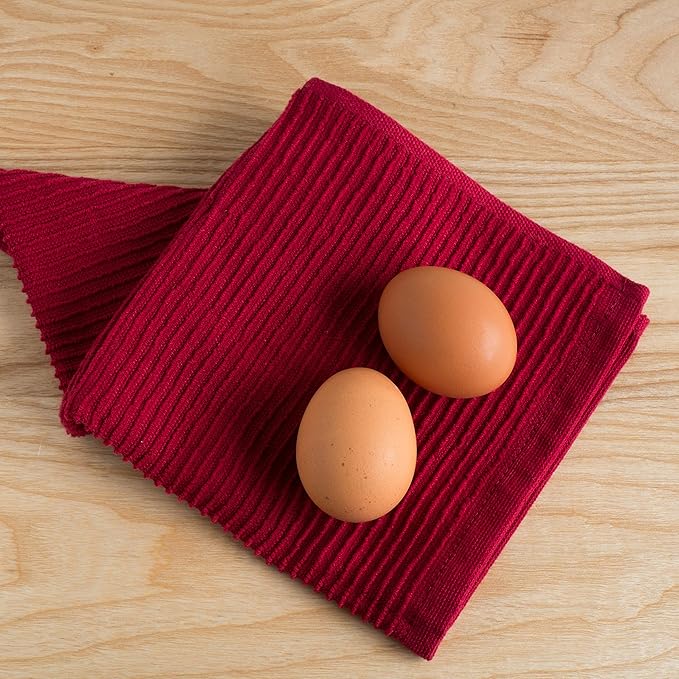 Now Designs Ripple Kitchen Dishcloth, Set of 4, Carmine Red
