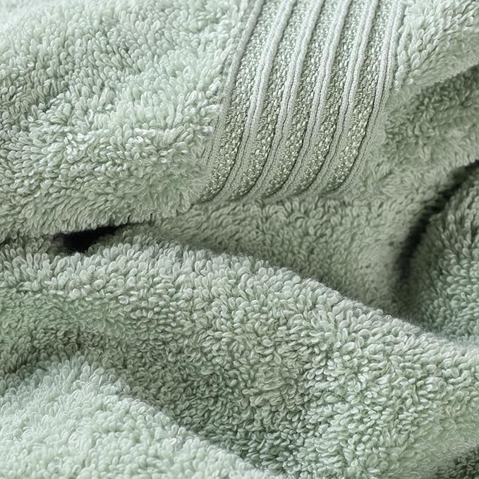 Superior Egyptian Cotton 3-Piece Towel Set, Basic Towels For Bathroom, Home Decor, Guest Bath, Shower, Apartment, Included 1 Face, 1 Hand, 1 Bath Towel, Washcloth, Quick Dry, Sage
